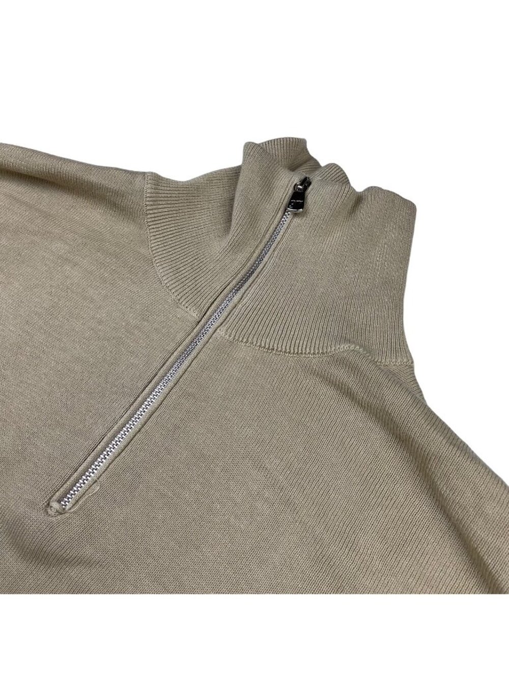 Kama x 97 Rue des Mimosas Men's 100% Cotton 1/4 Zip Sweater Beige • Size 52